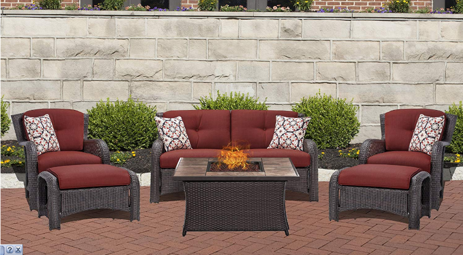 Hanover STRATH6PCFP patio furniture with fire pit