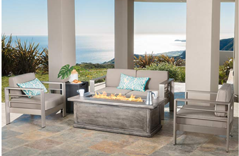 Crested Bay Aluminum Outdoor Patio furniture with fire pit